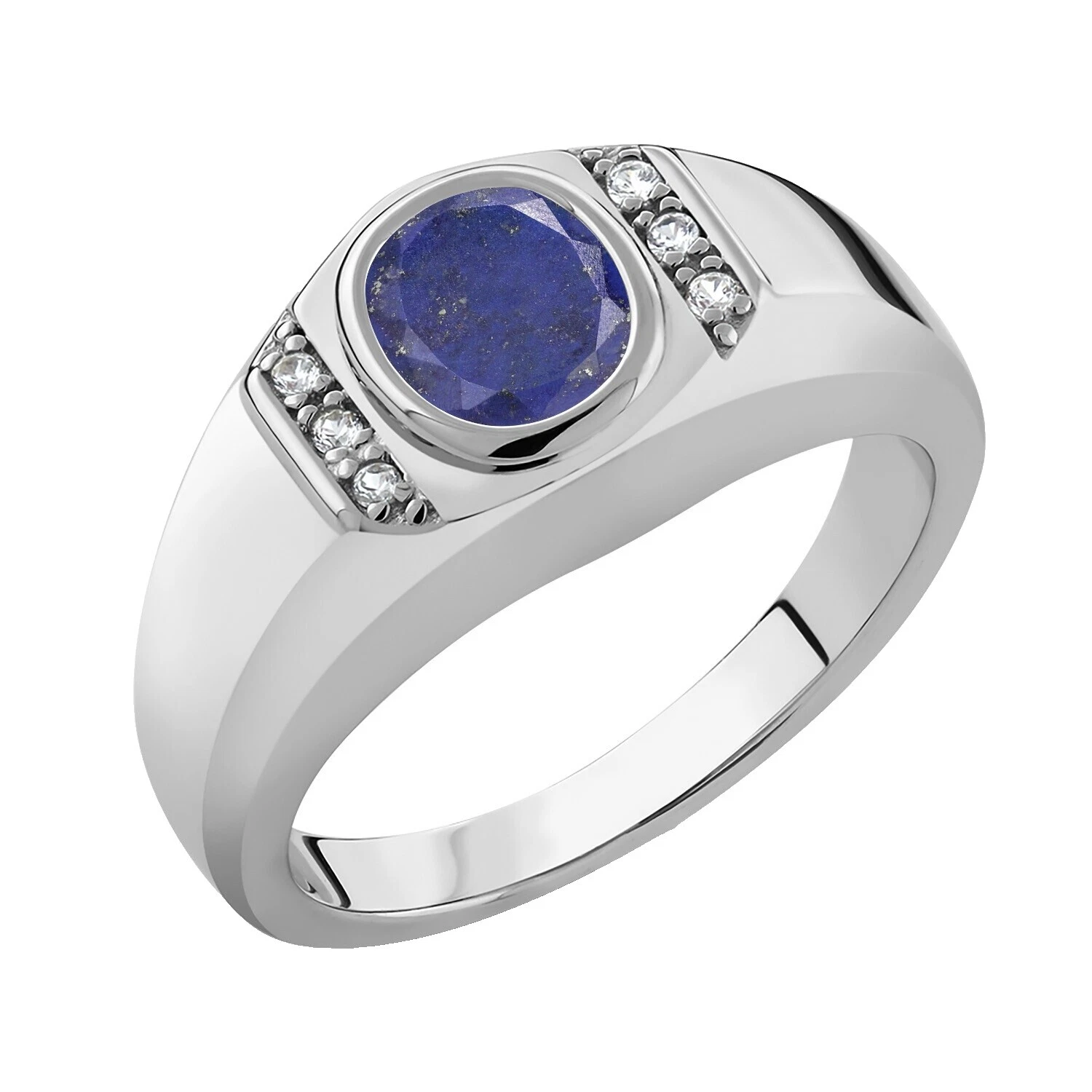 Anillos de plata esterlina de lapislázuli para hombre