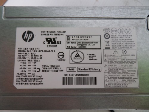 HP DPS-300AB-73 Power Supply 300W P/N 759045-001 759763-001 ~ Tested - Picture 4 of 4