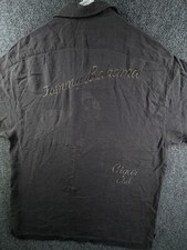 Tommy Bahama Gray Graphic Medium Cigar Club Short Sleeve Button Up Hawaii Drinks