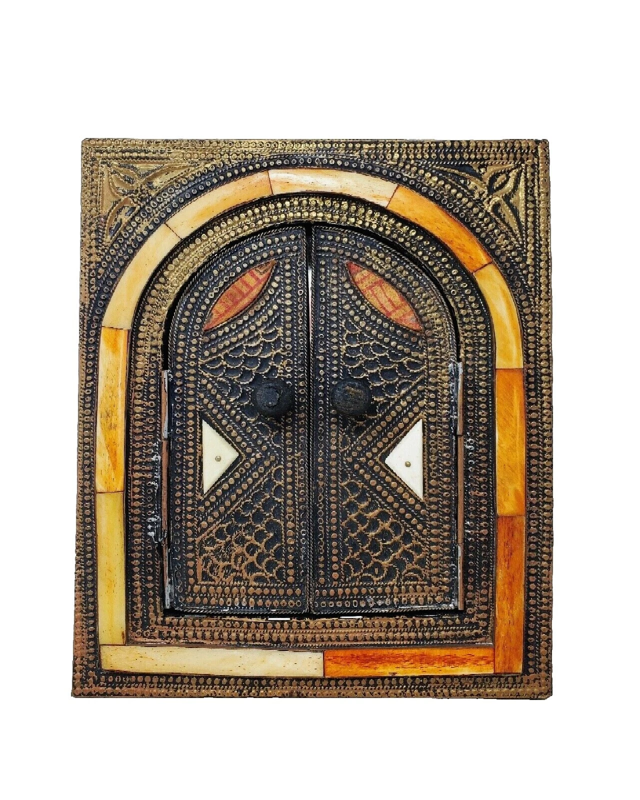 Rectángulo de madera Handmade espejos para decoración del hogar marroquí