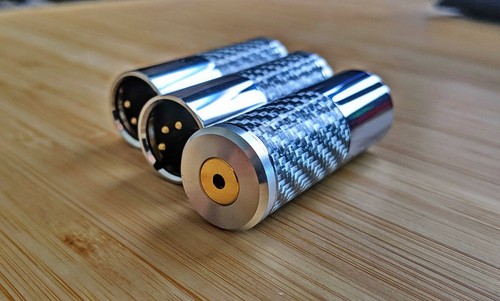 Chrome finish Carbon 4 pin XLR to 2.5mm 4.4mm 3.5mm female adapter gold plated - Picture 11 of 20