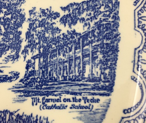 VTG c. 1960s Vernon Kilns New Iberia, Louisiana Souvenir Plate RARE Evangeline - Picture 4 of 11