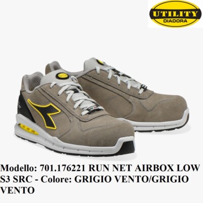 SICHERHEITSSCHUH DIADORA RUN NET AIRBOX LOW S3 SRC Farbe: WINDGRAU