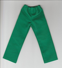 Homemade Doll Clothes-Solid Bright Green Elastic Waist Pants fits Ken Doll P9