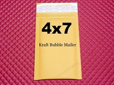 25 Small Kraft Bubble Envelopes #000 / 4''x 7'' Self-Sealing Padded Mailers 4x7