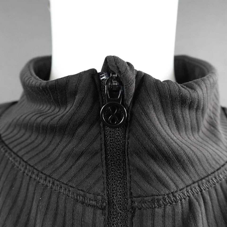 Layer 8 Womens Top Large Black 1/4 Zip Performance Gym Run Yoga Activewear - Image 2 of 4