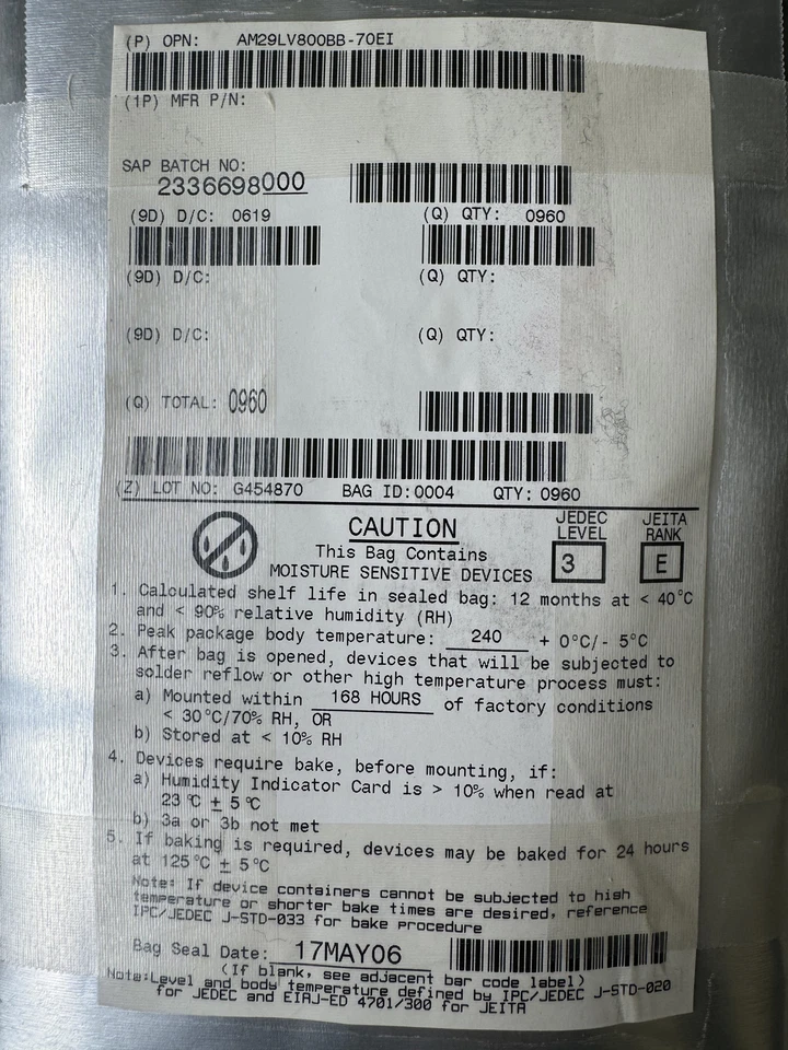 Mikrocontroller AM29LV800BB-70EI AMD Halbleiter - 960 PCS - Image 2 of 2