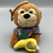 Vtg '94 Kids II Musical Pull Baby Crib Toy Plush Monkey Banana Beautiful Dreamer