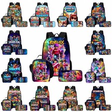 Roblox Game 3D School Backpack Bookbag Insulated Lunch Bag Pencil Case Set Gift