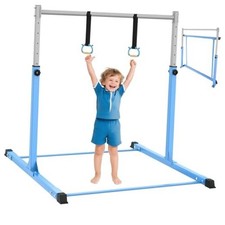 Gymnastics Bar for Kids Ages 3-15 for Home - Steady Steel Blue Gym Bar