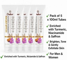 Dabur Kesar Ubtan Face Wash 100ml x 5 | Tan D...