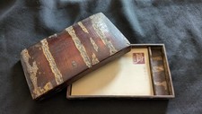 JAPAN / ANTIQUE CHERRY WOOD POSTCARD/LETTER BOX