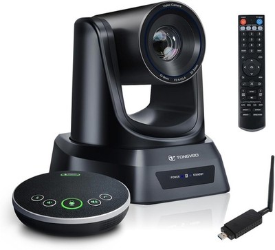 TONGVEO AI Auto Tracking PTZ 20X Konferenz Kamerasystem mit Bluetooth Mikrofon
