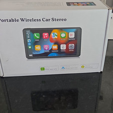 Portable Wireless Car Stereo, 7" Screen,  Apple Carplay, Android Auto