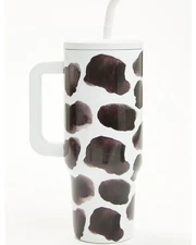 Boot Barn 40oz Cow Print Tumbler with Straw - BB-40CS-DS988