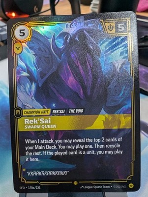 Riftbound SFD Rek'Sai 170a/221 Swarm Queen Showcase 