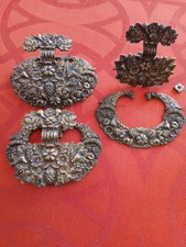 Anciennes Ferrures fleuries en bronze doré
