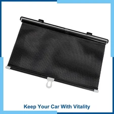Black Retractable Vehicle Curtain Window Roller Sun Shade Protector