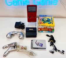 Game Boy Advance SP Red Handheld Console Big Bundle