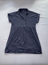 Tommy Hilfiger Blue L V Neck women's short-sleeve polo dress, cotton blend