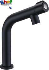 Stainless Steel Middle-Arc Bathroom Sink Faucet One-Handle Cold Water Faucets Ba