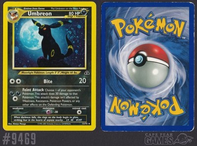 Umbreon (Swirl on tail) - 13/75 - Holo Rare - Unlimited - #9469, Heavily Played