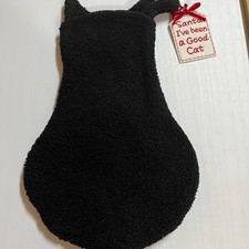 Christmas stocking santa i've been a good cat black fuzzy silhouette