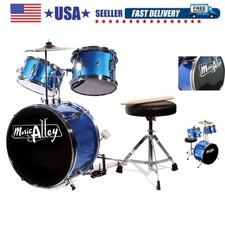 3 Piece Kids Drum Set with Drum Sticks  Drum Throne Seat