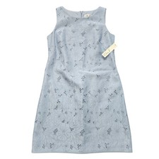 NWT Eliza J Safiya Eyelit Floral Embroidered Light Blue Dress Size 12