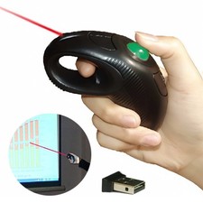 USB Wireless Finger HandHeld Trackball Mouse W/ Laser Pointer Mice For PC Laptop