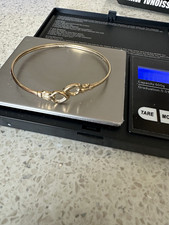 9ct Gold Heart Hook Bangle Bracelet Love & Hearts Theme