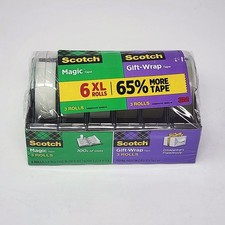 3m Scotch Magic Tape Gift Wrap 3/4 IN Tape 6pk 6600 Inch (183 YD) Total