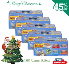 160 Cans - Friskies Shreds Variety Pack Wet Cat Food, 5.5oz