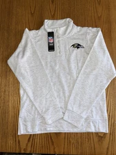 BALTIMORE RAVENS NFL TEAM APPAREL WOMENS FLEECE PULLOVER PLACKET SHIRT XL