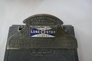 Antique Metal Clipboard Lone Star Cement Houston Texas