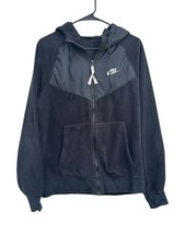 Nike Men's Small Sportswear Club Winterized Full Zip Jacket Black Hooded