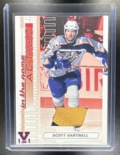 2003-04 In The Game Action Scott Hartnell Ruby Game Used Jersey MEM Vault 1/1 SP