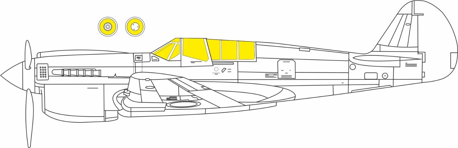 EDUARD 1/48 Express Mask EX1130 P-40N TFace for Eduard kit.