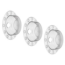 3Pcs Bathtub Overflow Drain Cover PVC Tub Stoppers Plug with Suction Cups Gray