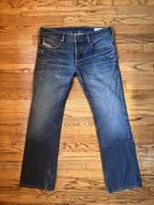 Diesel ZATINY Bootcut Jeans Men Size 32 Waist 32 Length Wash 0073N Blue Denim