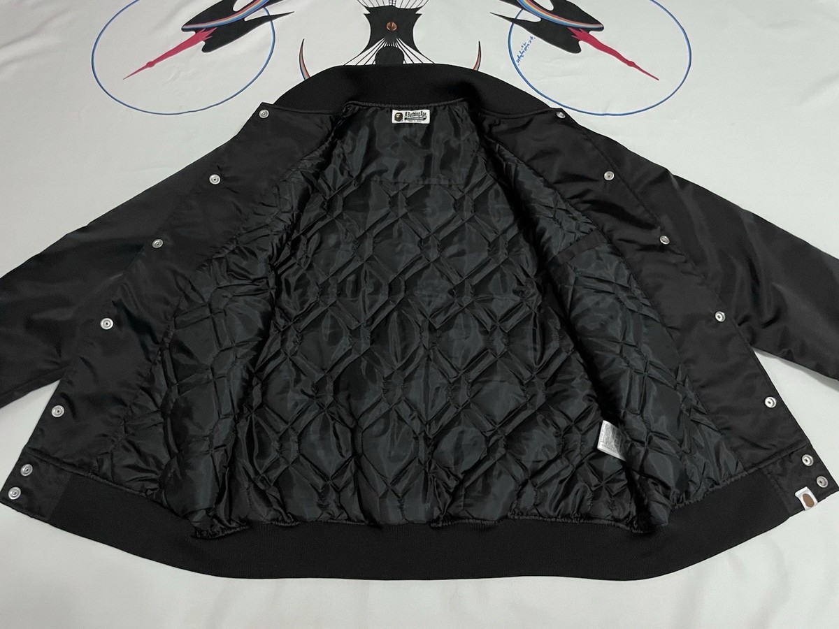 Mens BAPE A Bathing Ape × Majestic Varsity Jacket Baseball