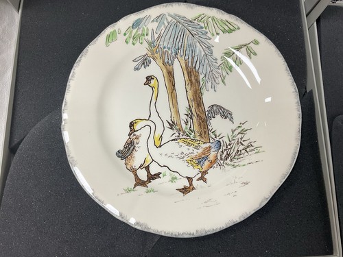 SCHÖNER STEINGUTTELLER VON GIEN SERIE " LES GRAND OISEAUX " Handbemalt - Bild 7 von 17