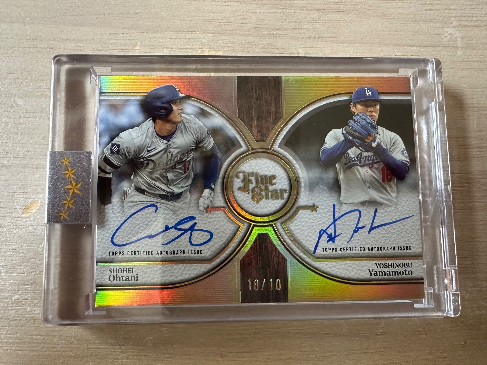 🔥🔥🔥Shohei Ohtani and Yoshinobu  Yamamoto dual auto five star gold 10/10🔥🔥🔥