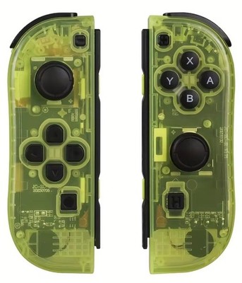 For Nintendo Switch Joy Con Controllers L & R Clear Neon Color Dual Vibrating