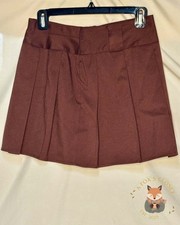 Wild Fable Pleated Brown Mini Skirt XS Women s Solid Short Regular