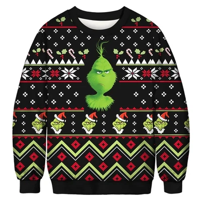 Funny The Grinch Sweater . Woolen Ugly Christmas Sweater - Image 1 of 2