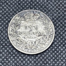 1883 Queen Victoria One Shilling ,925 silver. #56