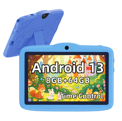 Kids Tablet 7''inch Ages 2-12 Android 13 8GB RAM 64GB ROM Time Control Preschool