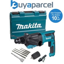 Makita HR2670 110v SDS Plus 3 Mode Rotary Hammer Drill + SDS Bits Chisel + Chuck