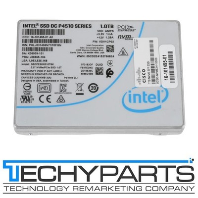 Cisco UCSC-NVME2H-I1000 Intel DC P4510 1TB NVMe PCIe3 x4 TLC SSD SSDPE2KX010T8K